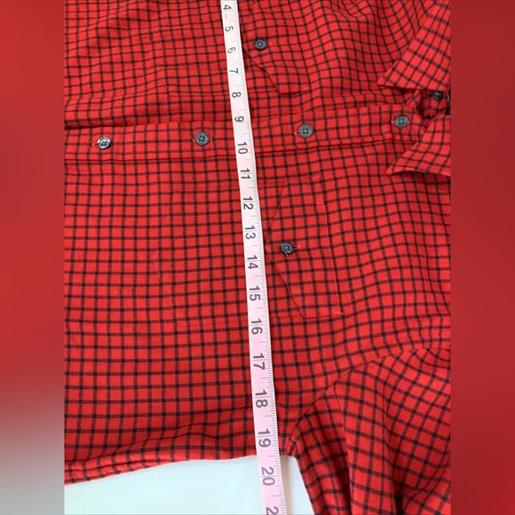Ralph Lauren Sport Polo Shirt Size 6 Red Black Check Flannel Suede Elbow Patches - Picture 9 of 10